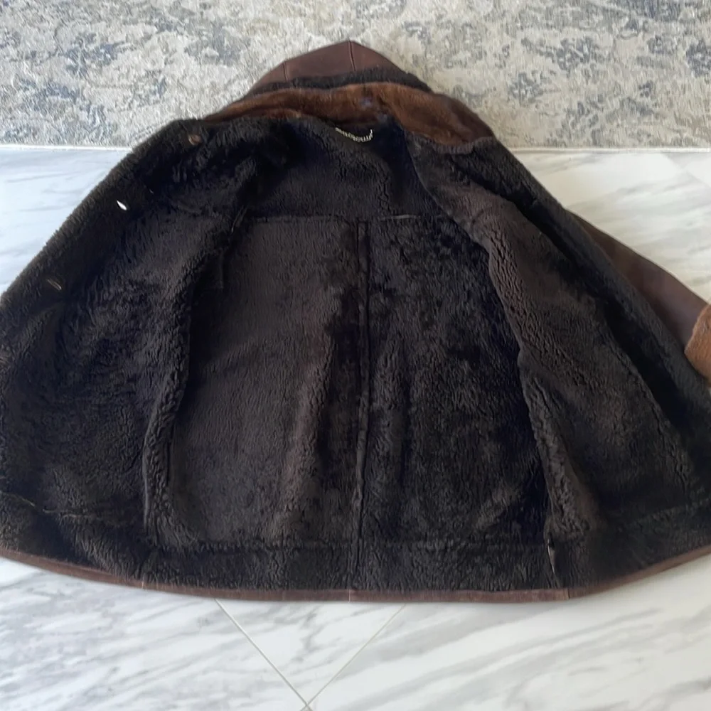 Beautiful extra warm women’s genuine shearling with mink colour and cuff sz XL - Picture 11 of 12